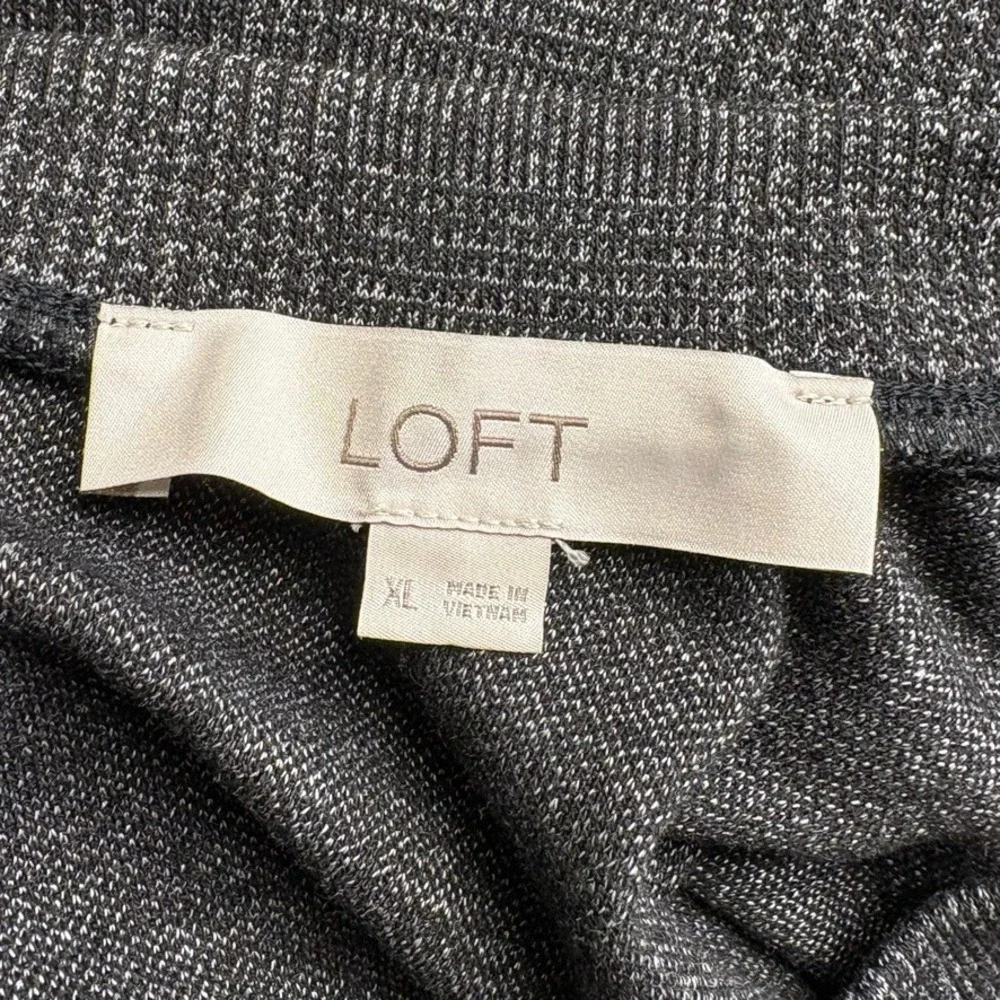 Loft Dark Academia Preppy Minimalist Dark Grey Knee Length Dress Sz XL - Picture 4 of 5